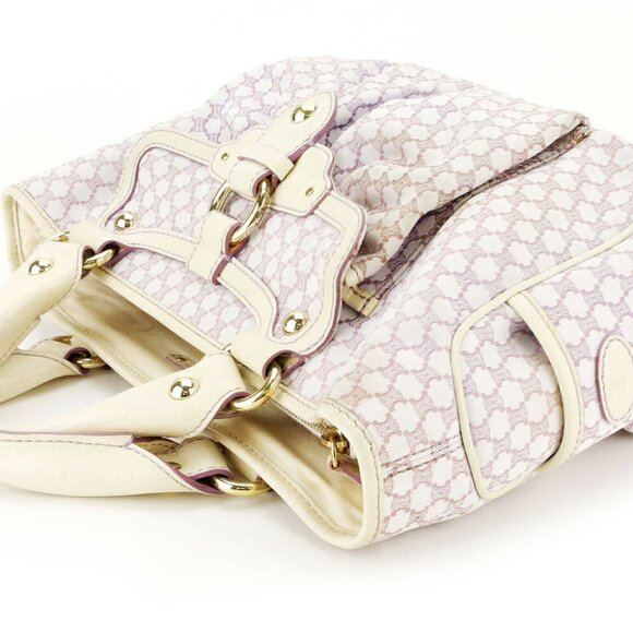 CELINE Tote Bag Macadam Beige Canvas ?~ Leather Authentic - Picture 2 of 8